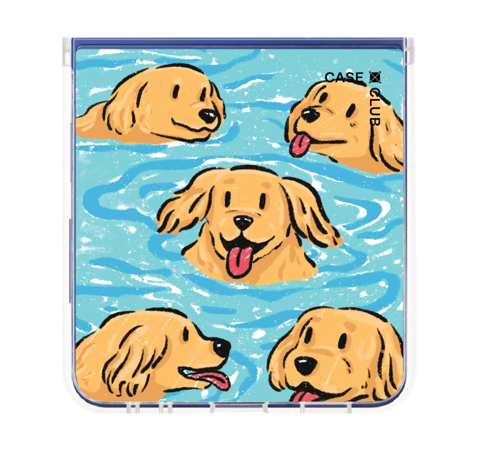 swimming golden retriever