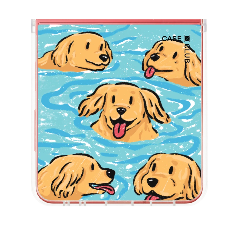 swimming golden retriever