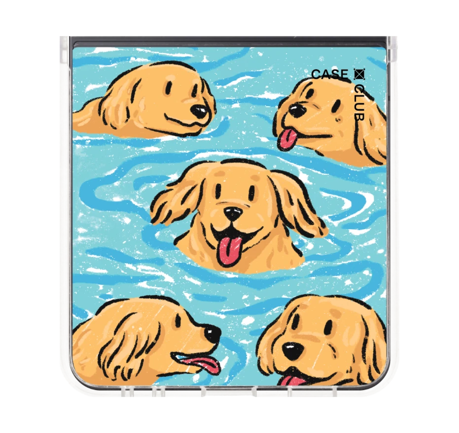 swimming golden retriever