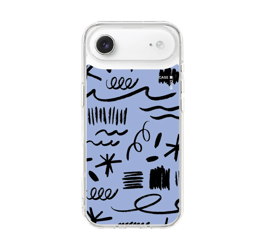 ลวดลายพู่กันสีฟ้า