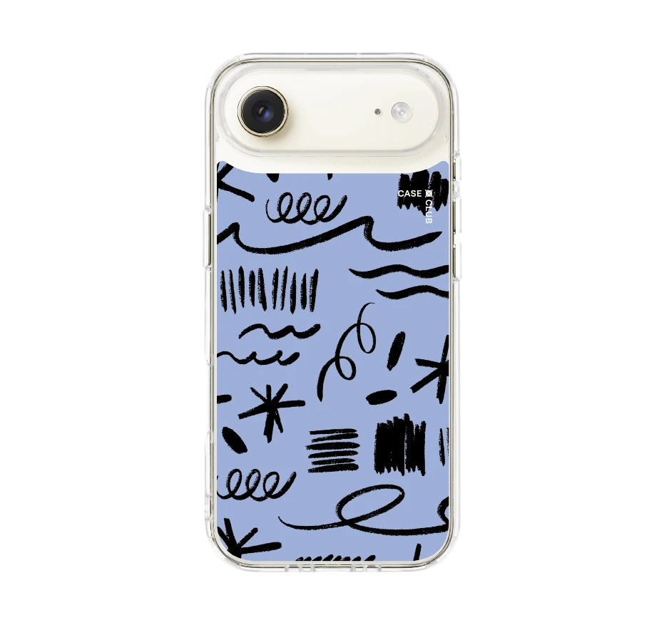 ลวดลายพู่กันสีฟ้า