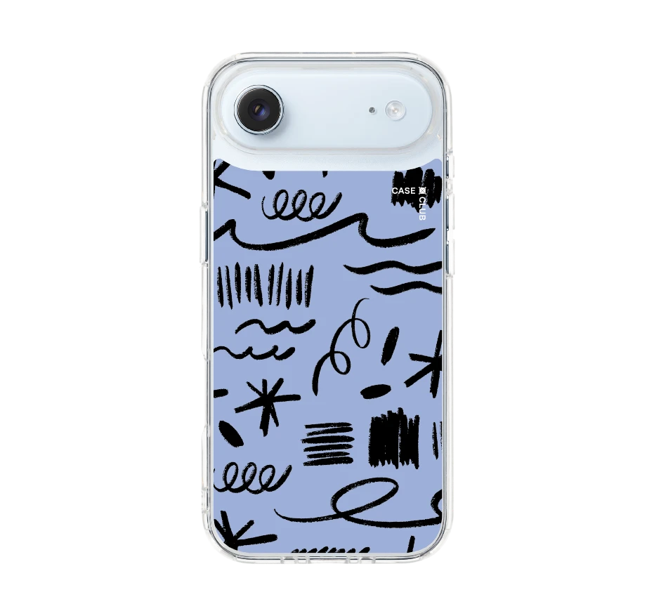 ลวดลายพู่กันสีฟ้า