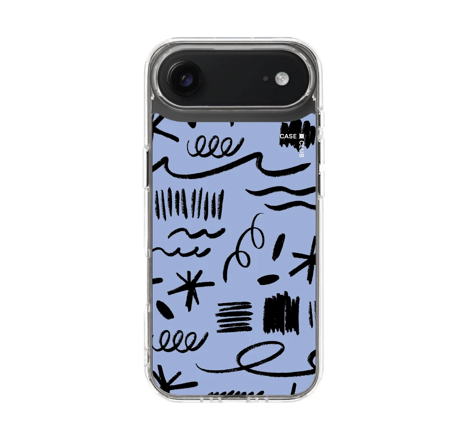 ลวดลายพู่กันสีฟ้า