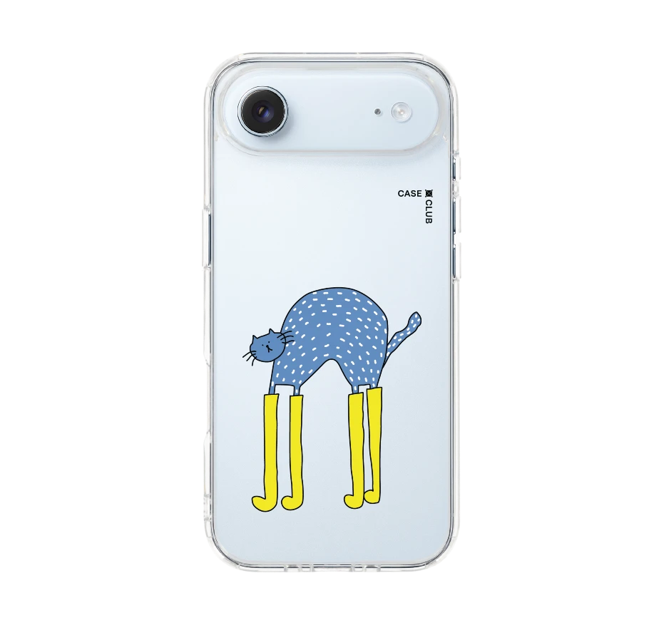 blue cat with yellow boots