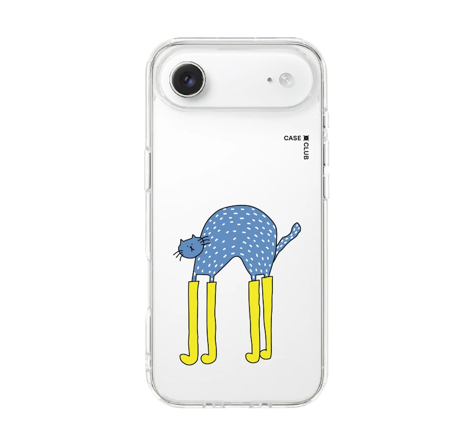 blue cat with yellow boots
