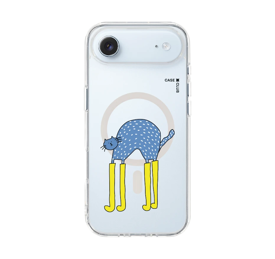 blue cat with yellow boots