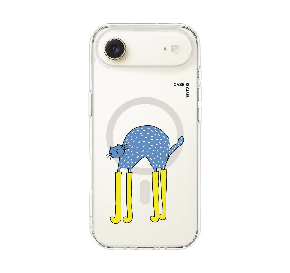 blue cat with yellow boots