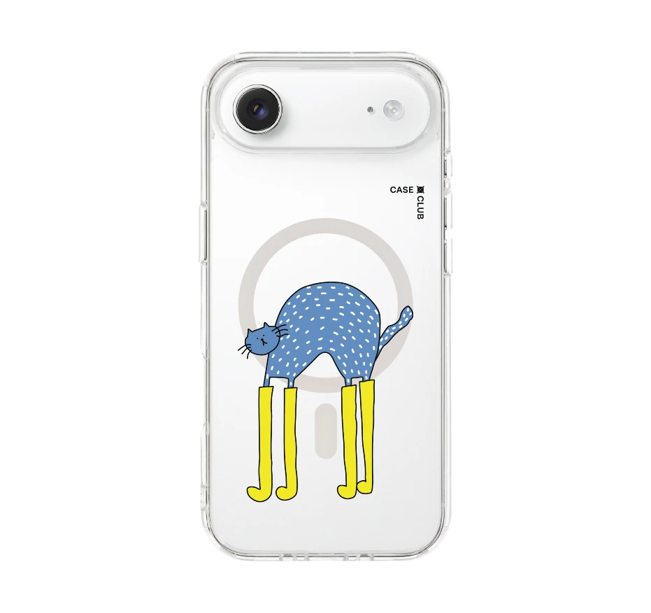 blue cat with yellow boots