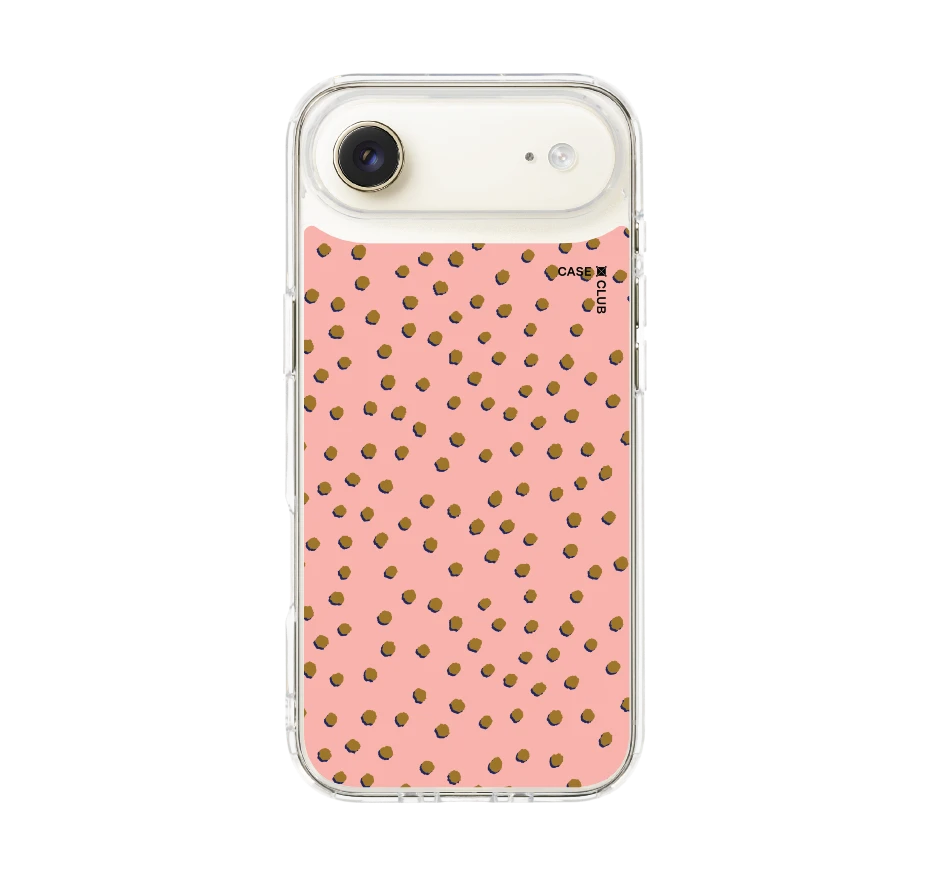 brown & pink brush polka dots