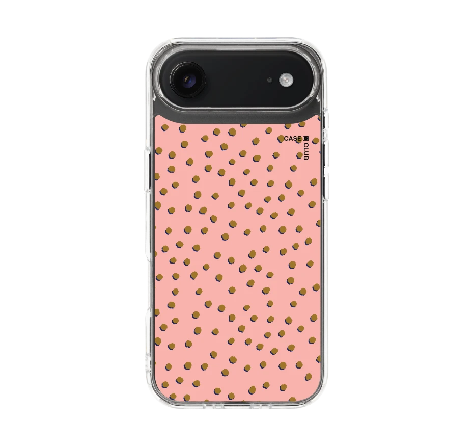 brown & pink brush polka dots