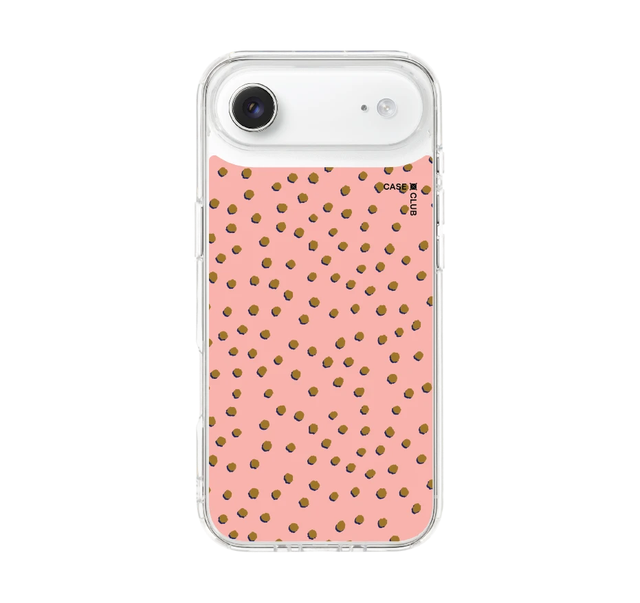 brown & pink brush polka dots
