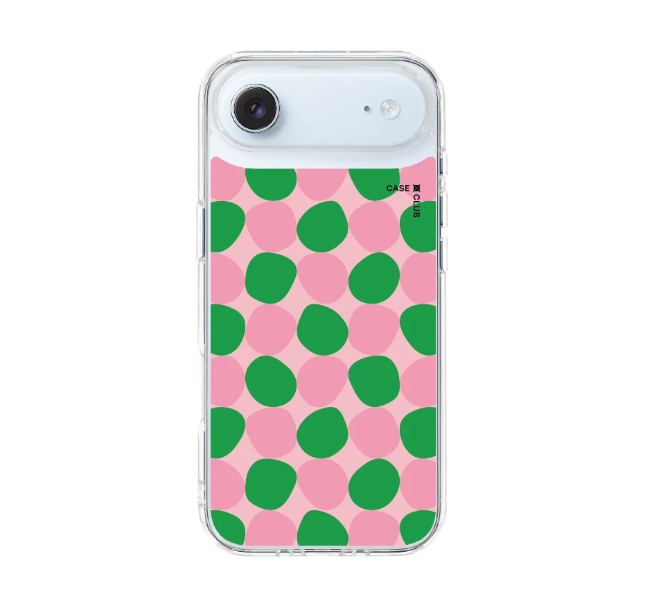 ลาย dot จุดสีเขียวชมพู