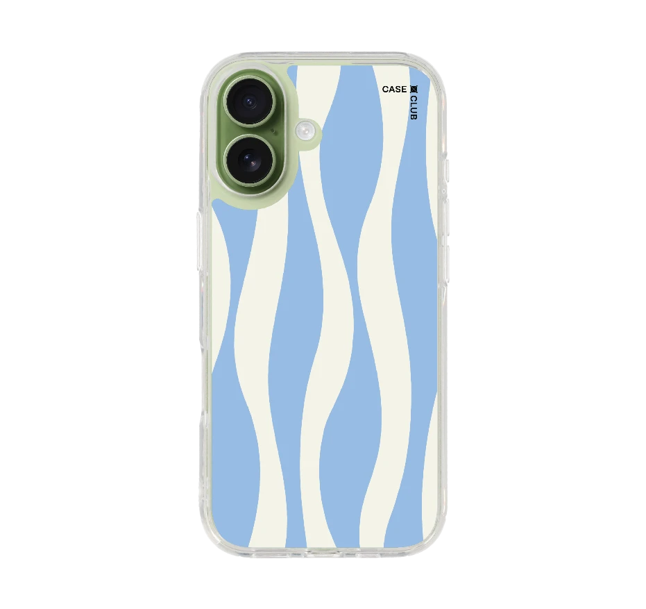 white & blue wavy pattern