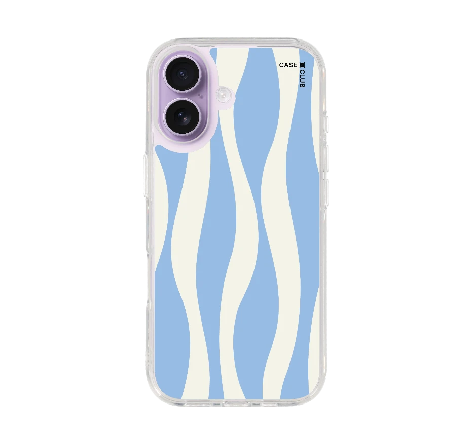 white & blue wavy pattern