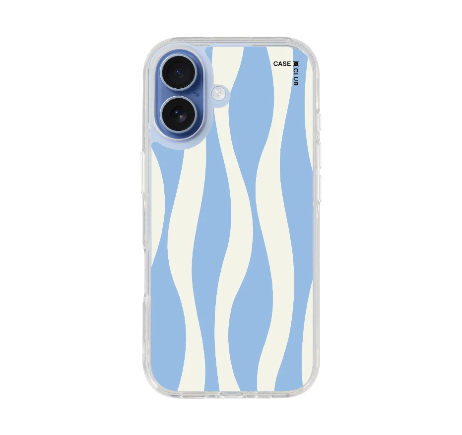 white & blue wavy pattern