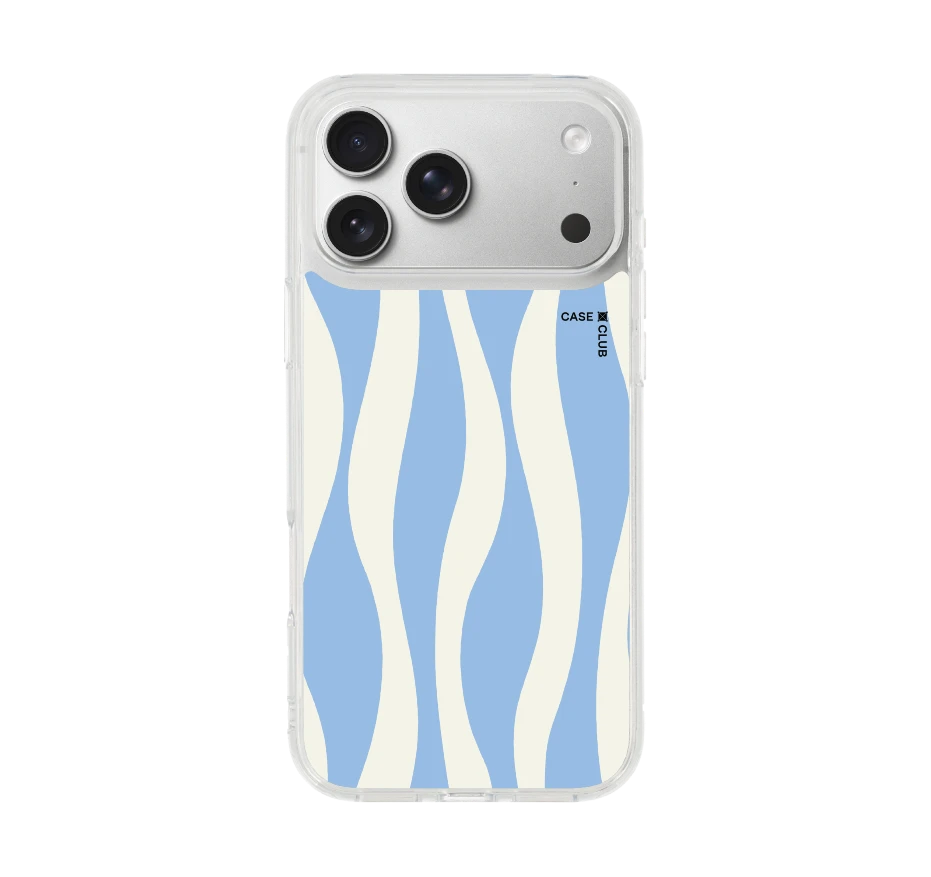 white & blue wavy pattern