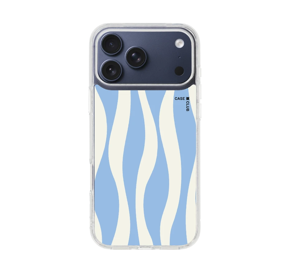 white & blue wavy pattern