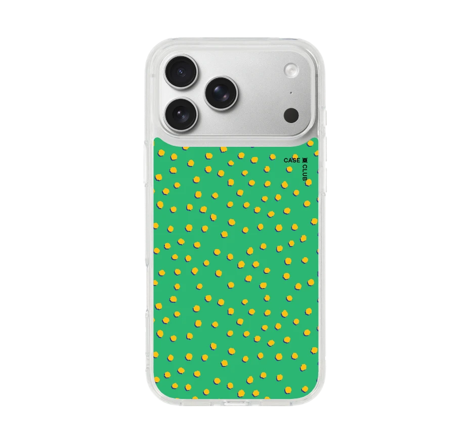 yellow & green brush polka dots