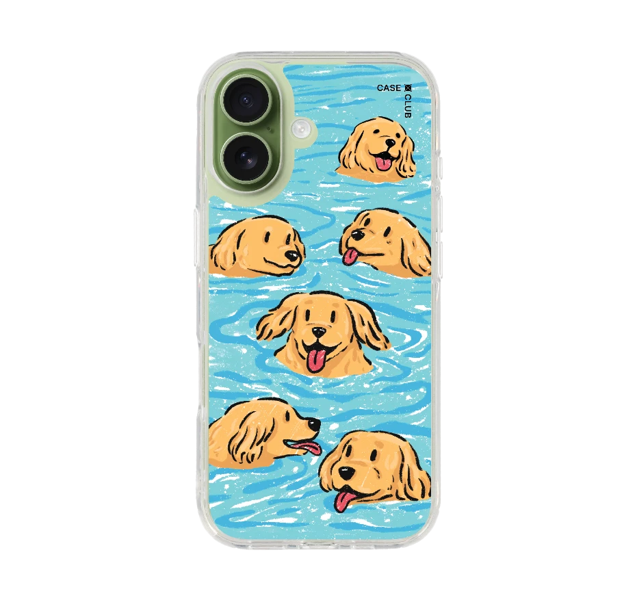 swimming golden retriever