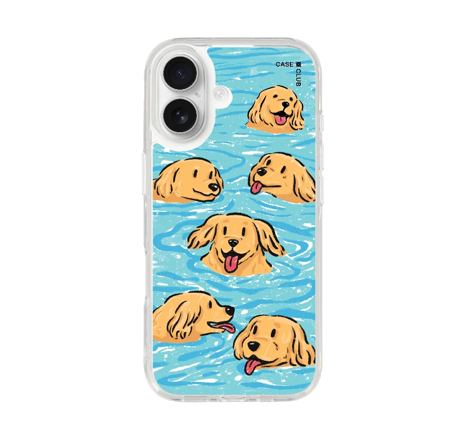 swimming golden retriever