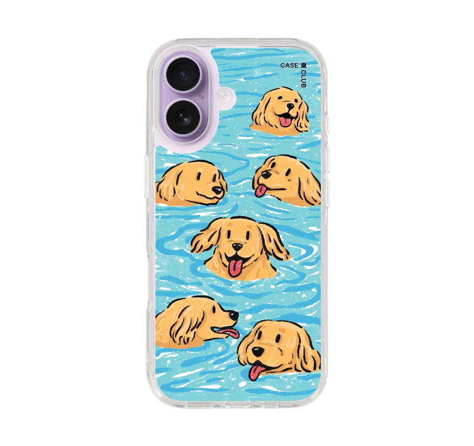 swimming golden retriever