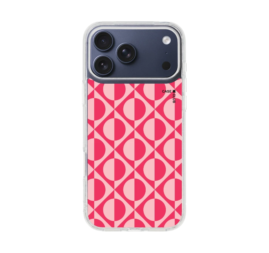 รูปทรงเรขาคณิตแดงชมพู ทันสมัย