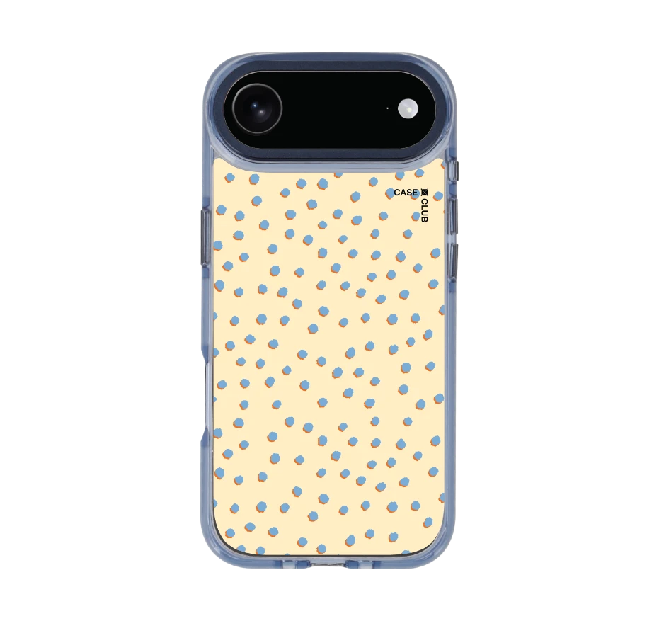 blue & yellow brush polka dots