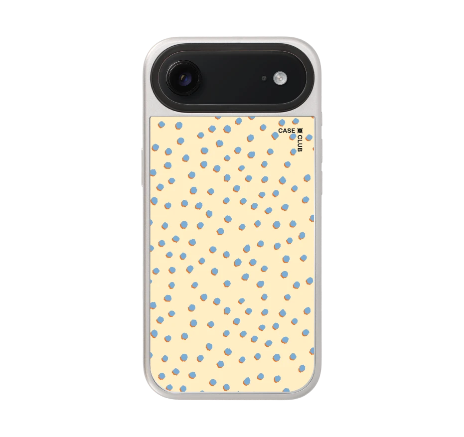 blue & yellow brush polka dots
