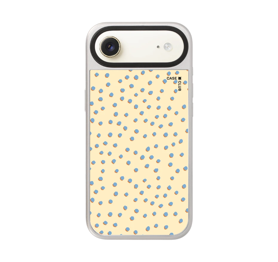 blue & yellow brush polka dots