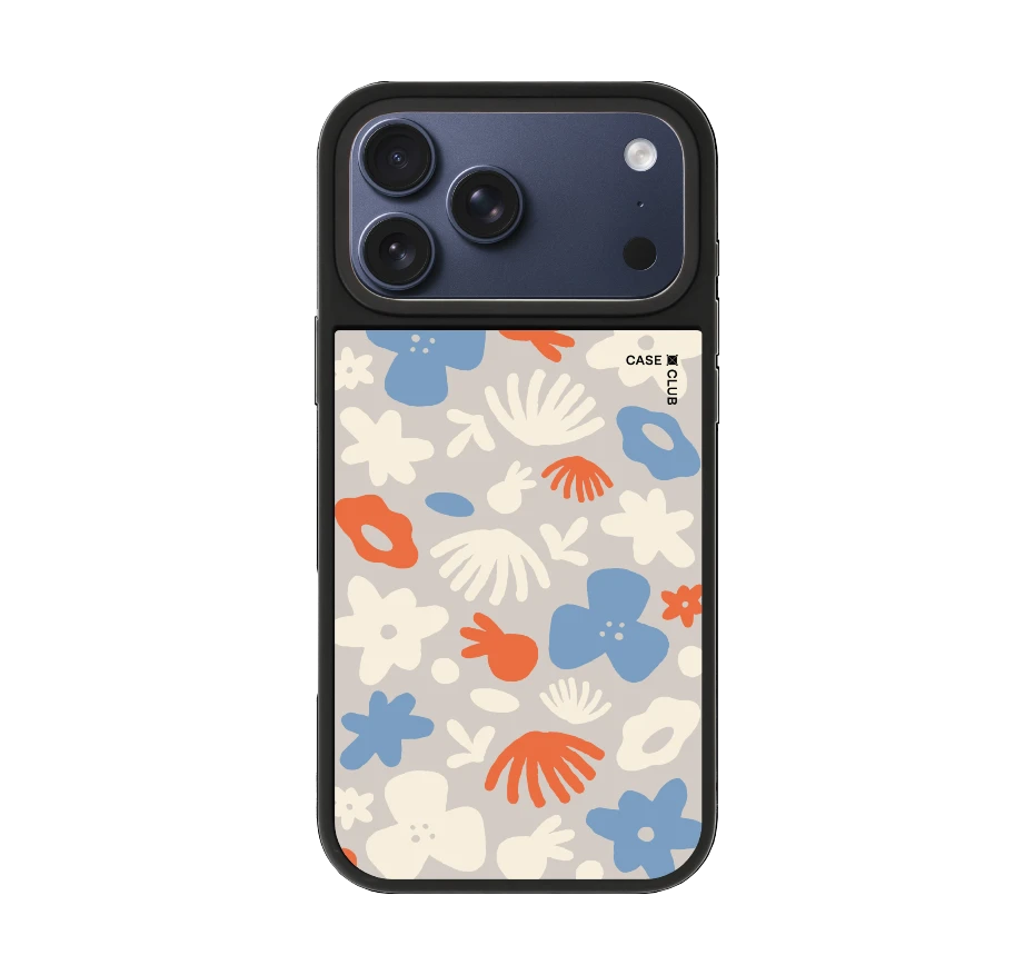 dark blue flower pattern