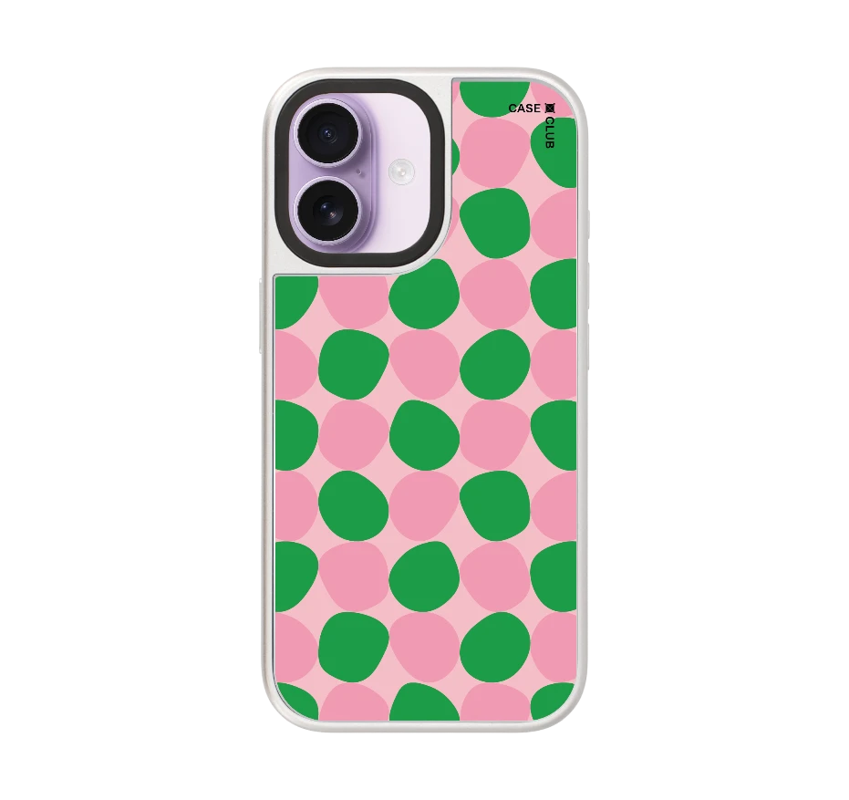 ลาย dot จุดสีเขียวชมพู