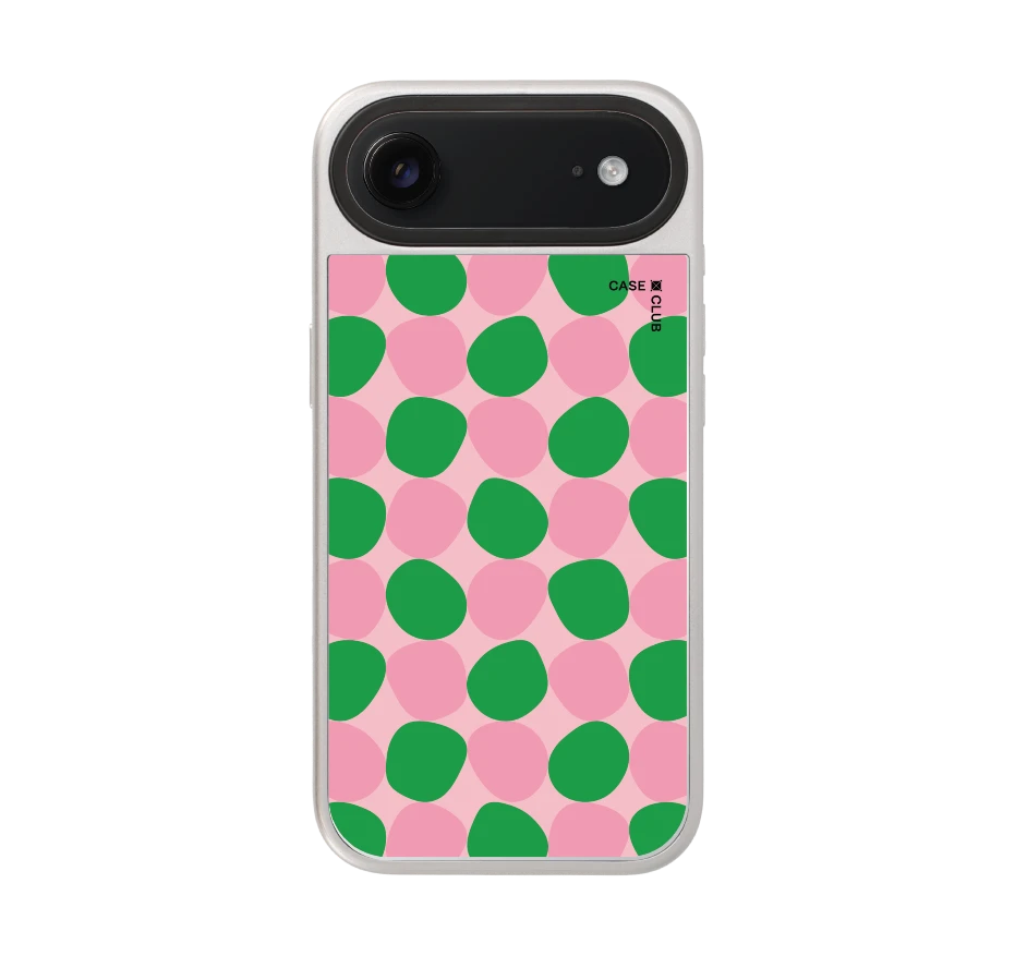 ลาย dot จุดสีเขียวชมพู