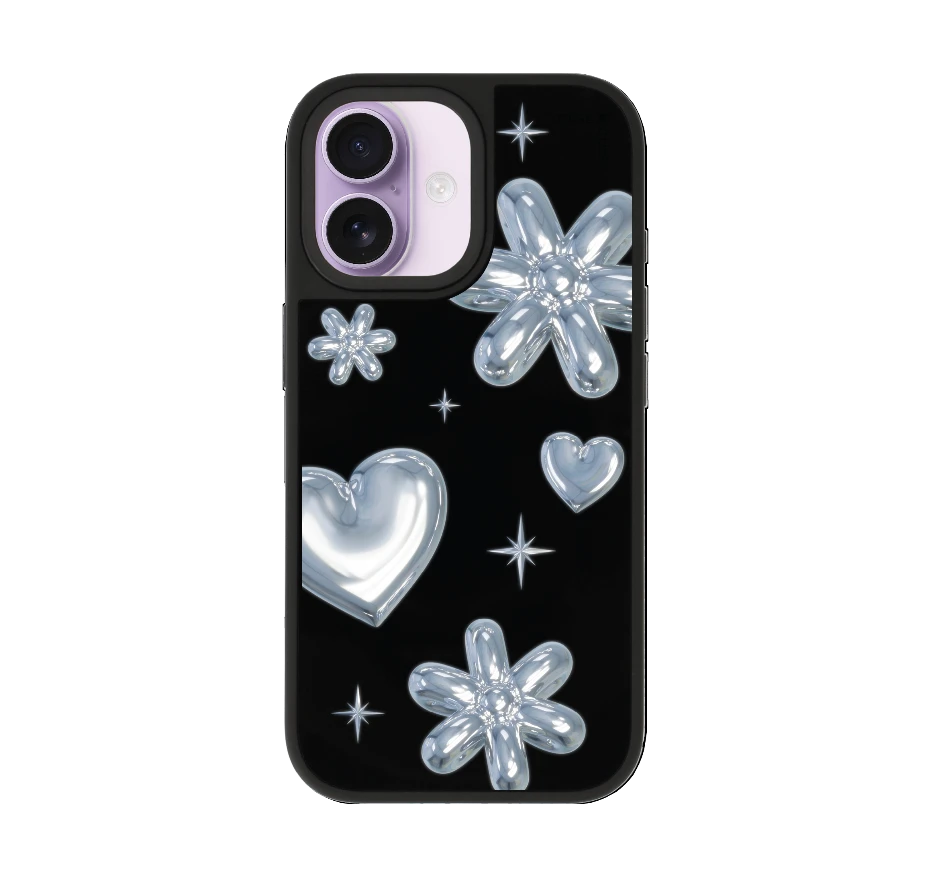 flower & heart metallic balloons