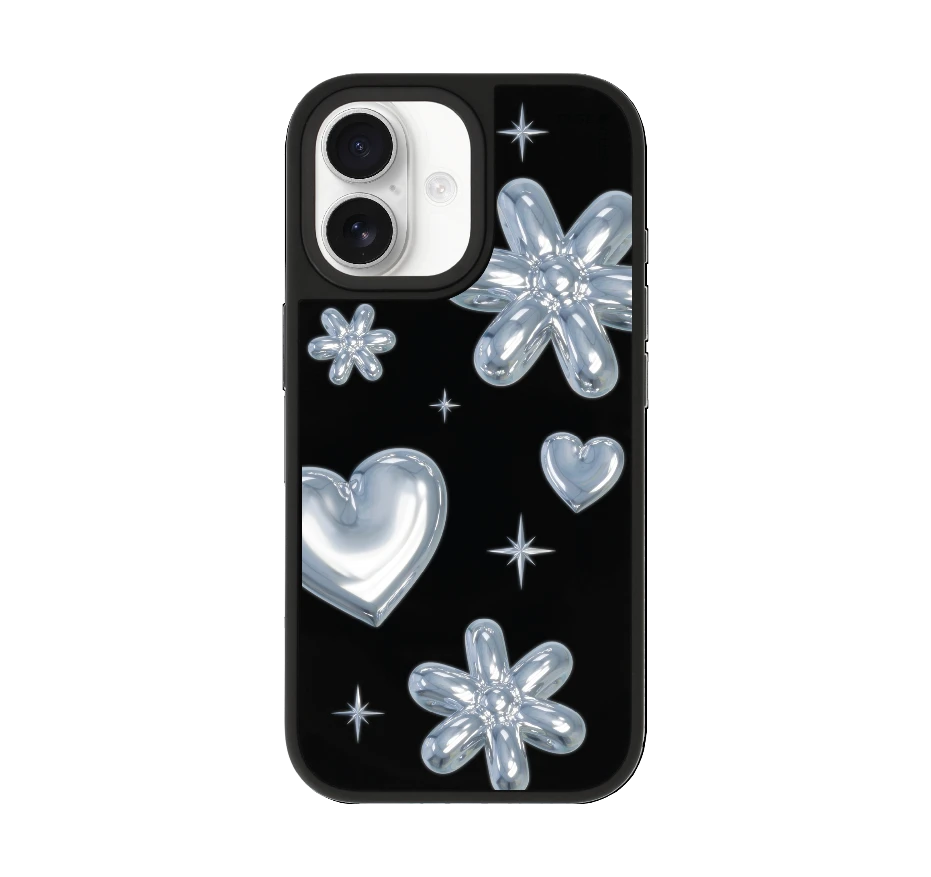 flower & heart metallic balloons