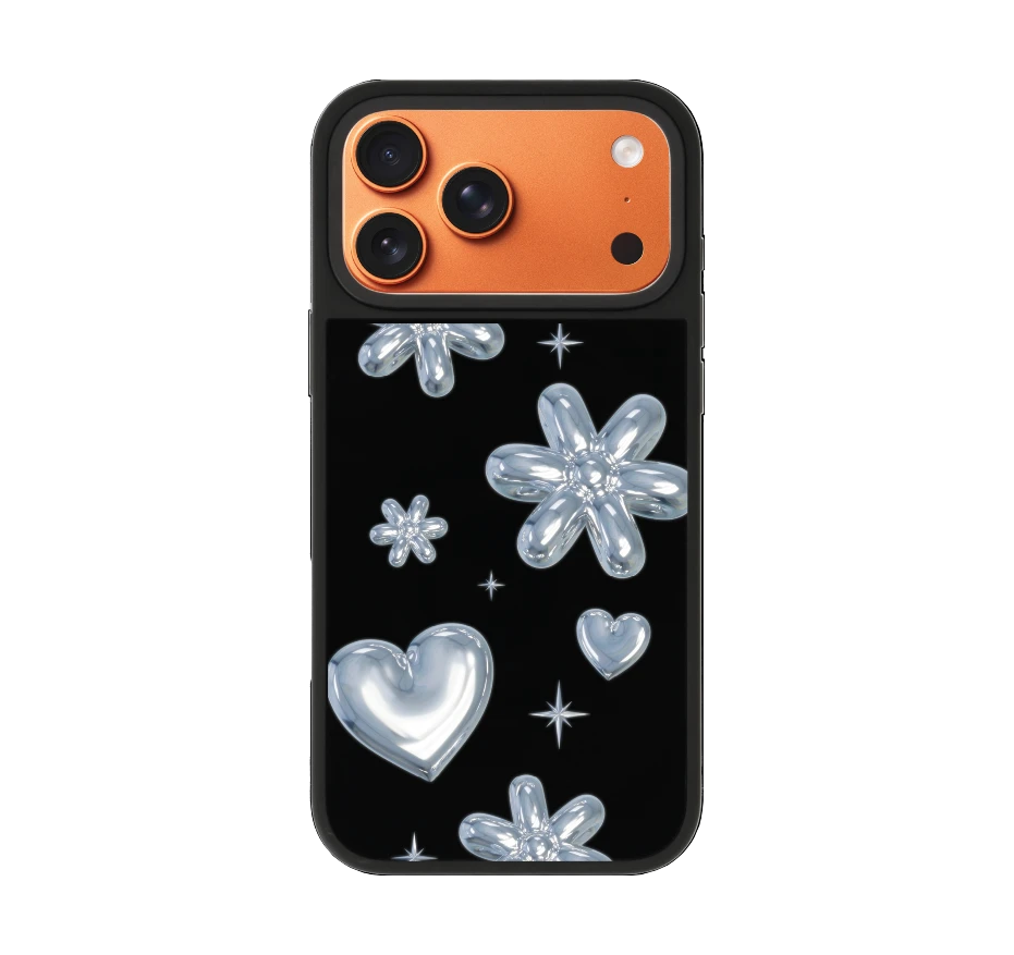 flower & heart metallic balloons