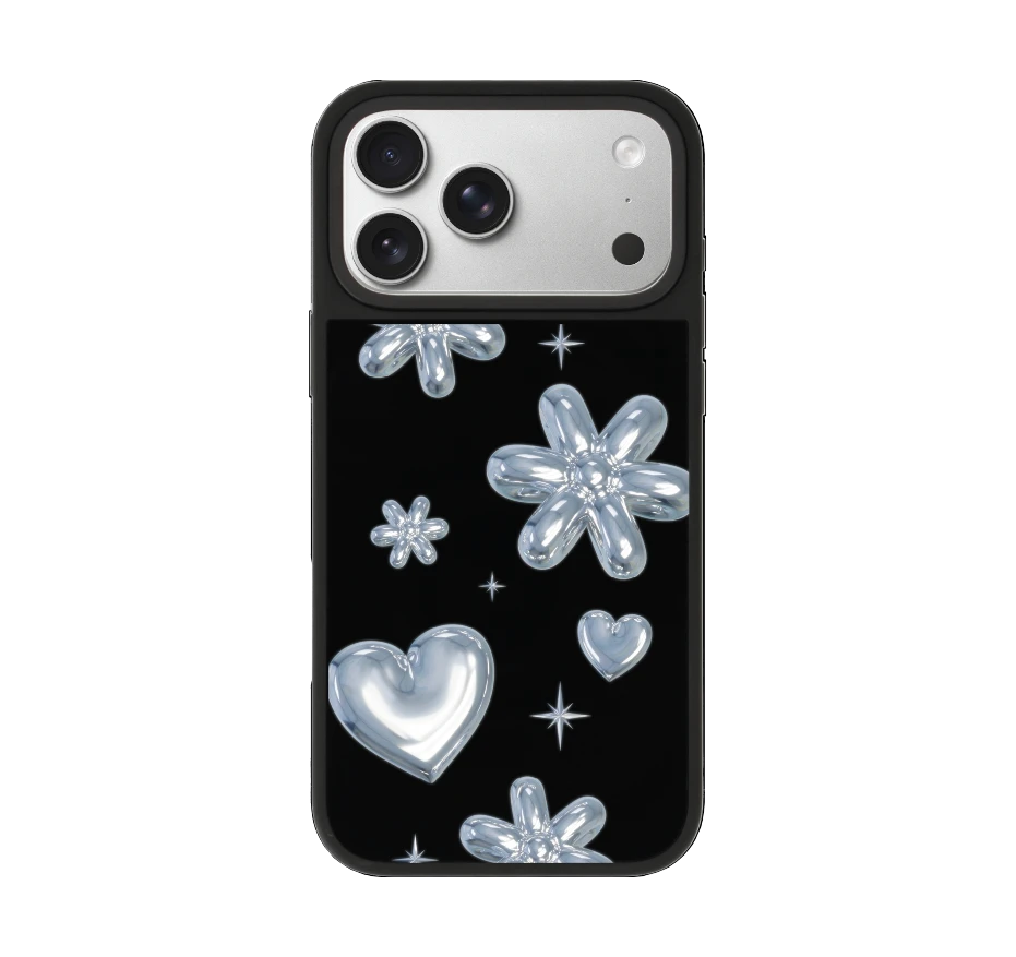 flower & heart metallic balloons