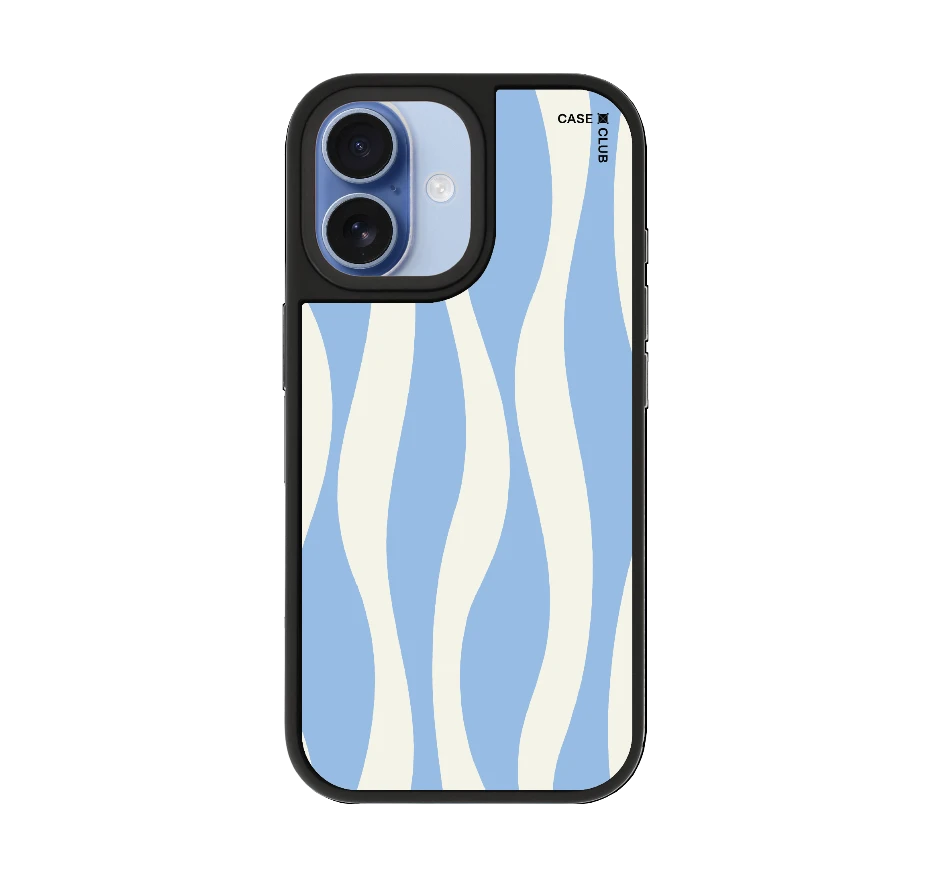 white & blue wavy pattern