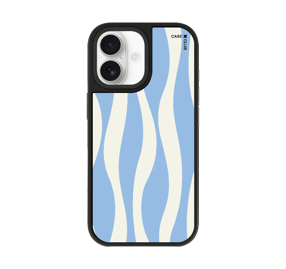 white & blue wavy pattern