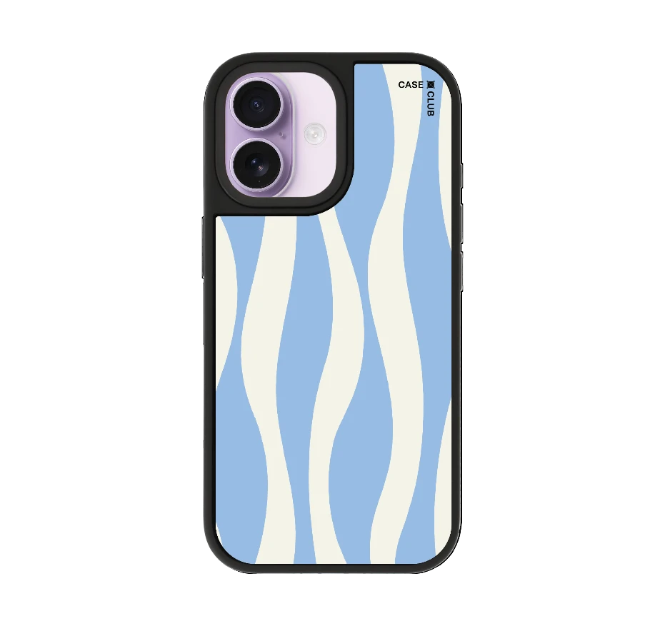 white & blue wavy pattern