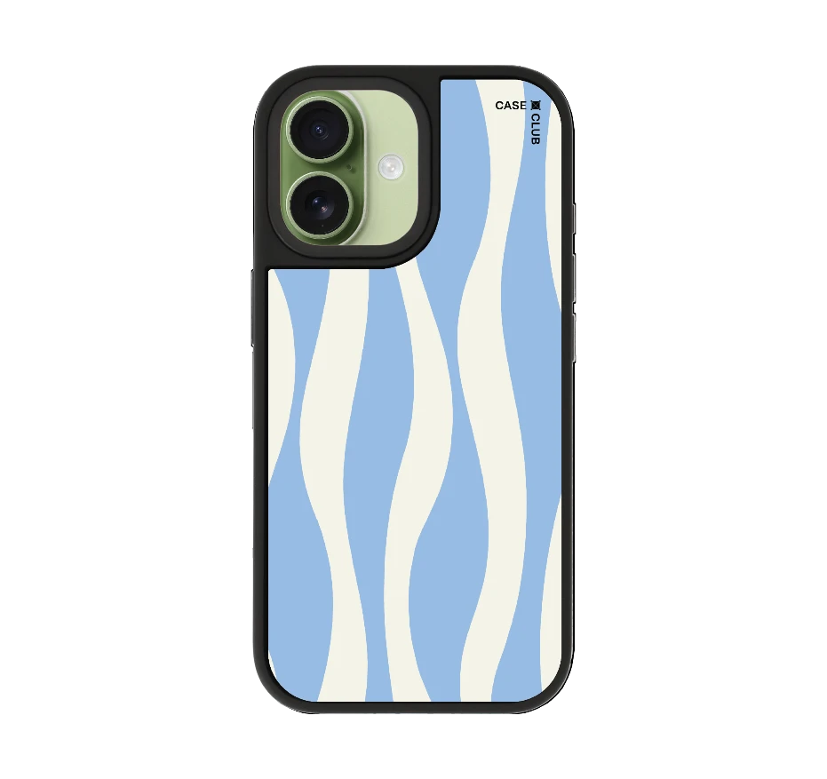 white & blue wavy pattern