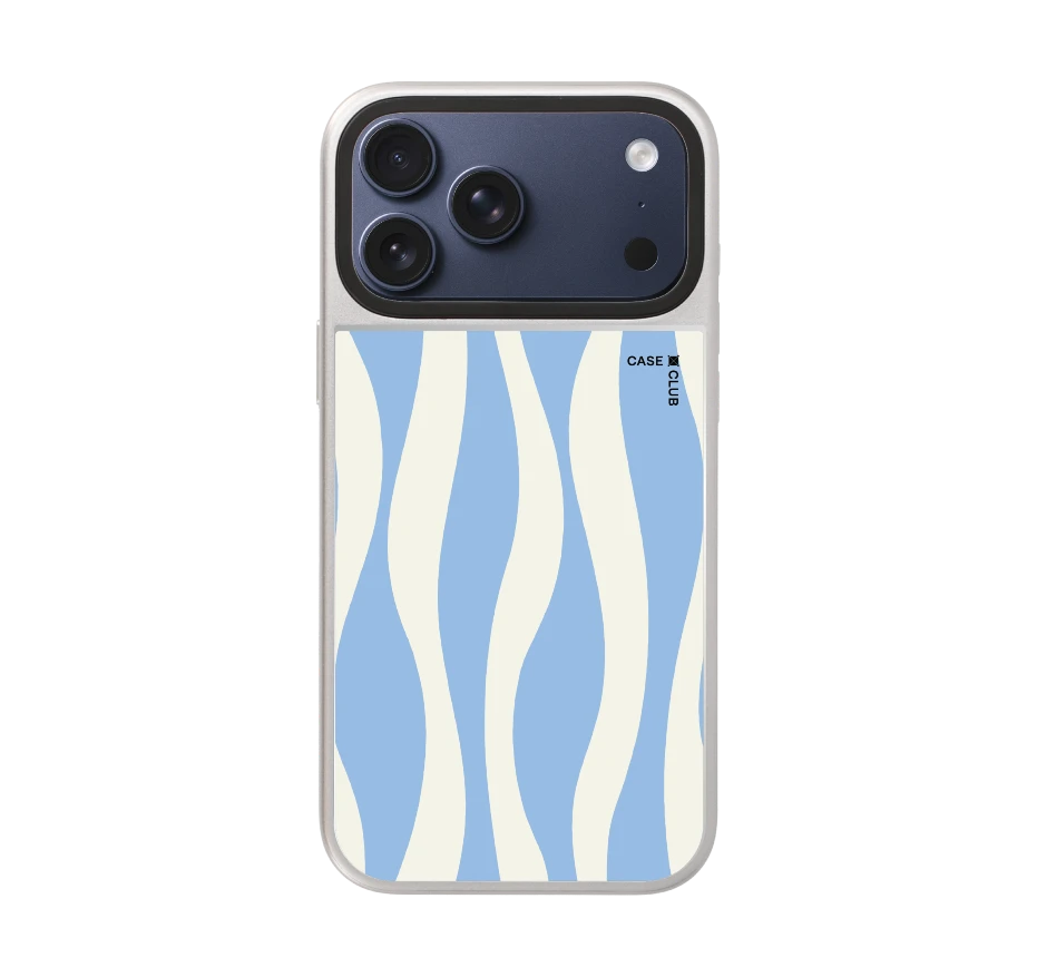 white & blue wavy pattern