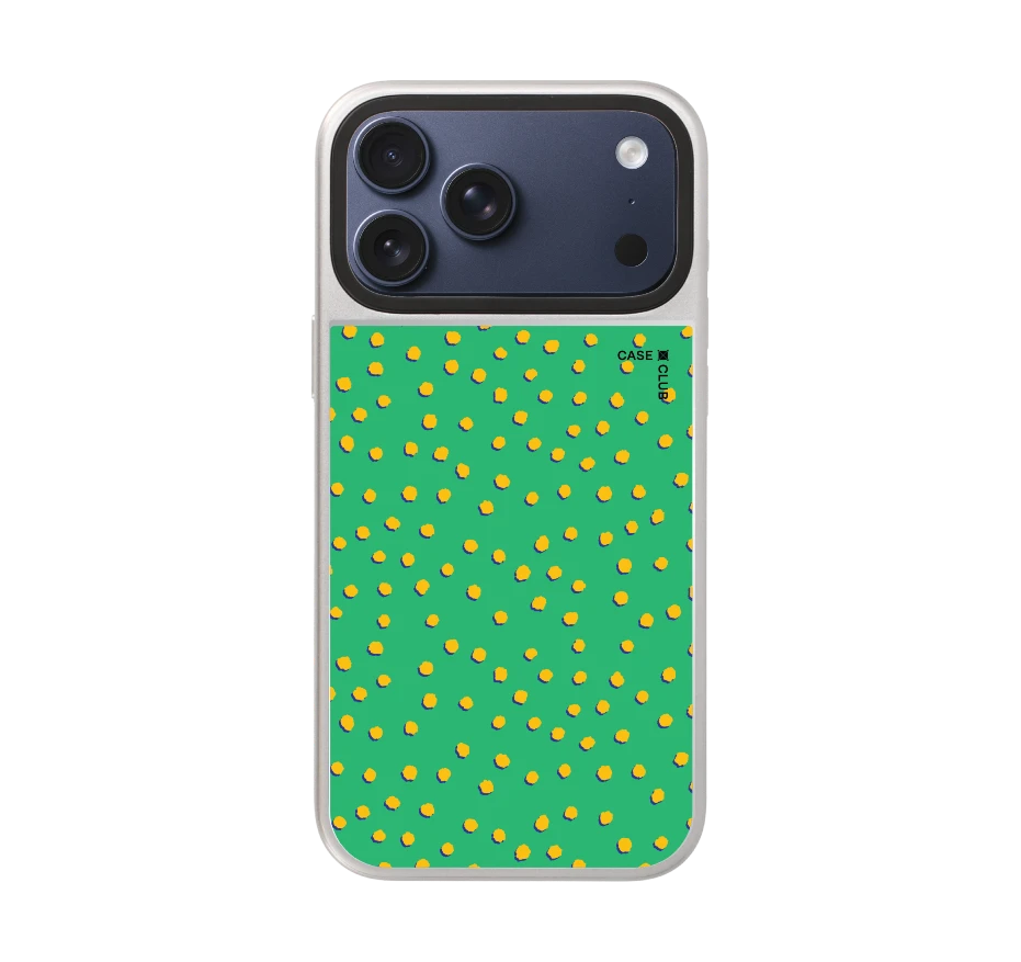 yellow & green brush polka dots
