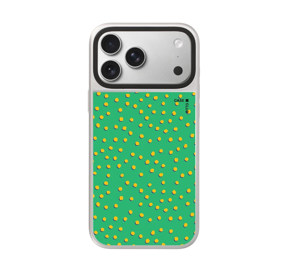 yellow & green brush polka dots