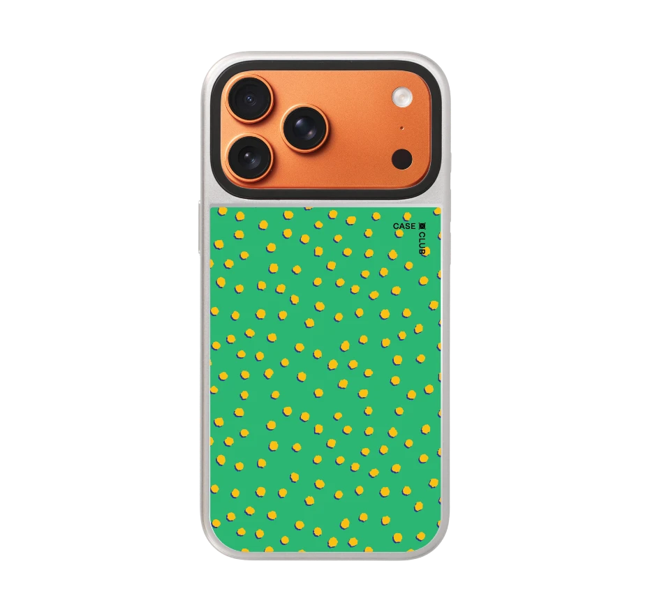 yellow & green brush polka dots