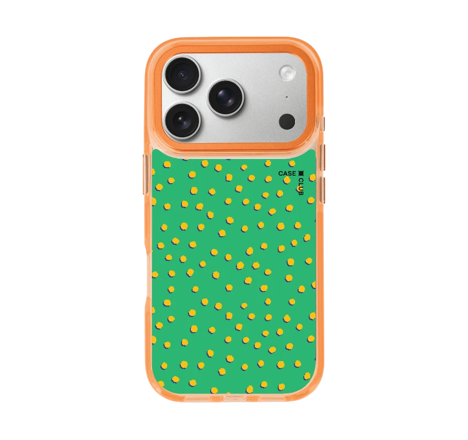 yellow & green brush polka dots