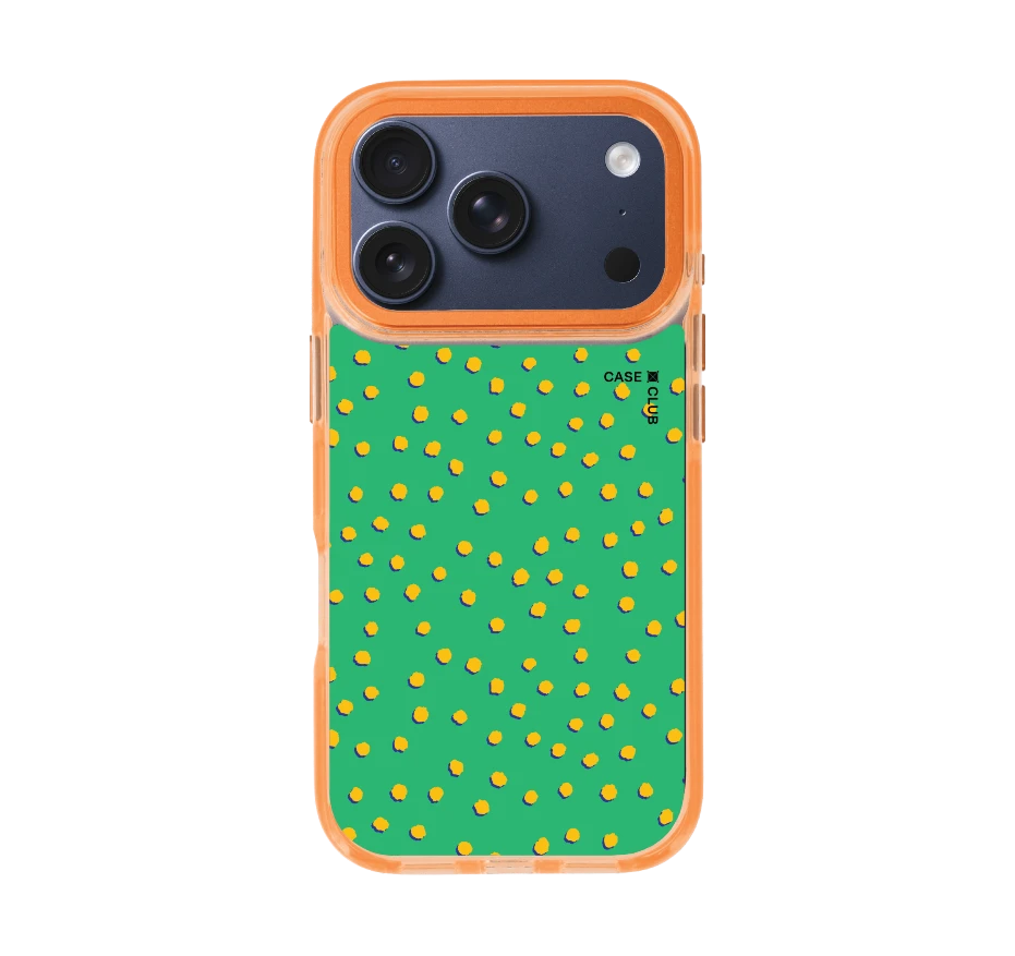 yellow & green brush polka dots