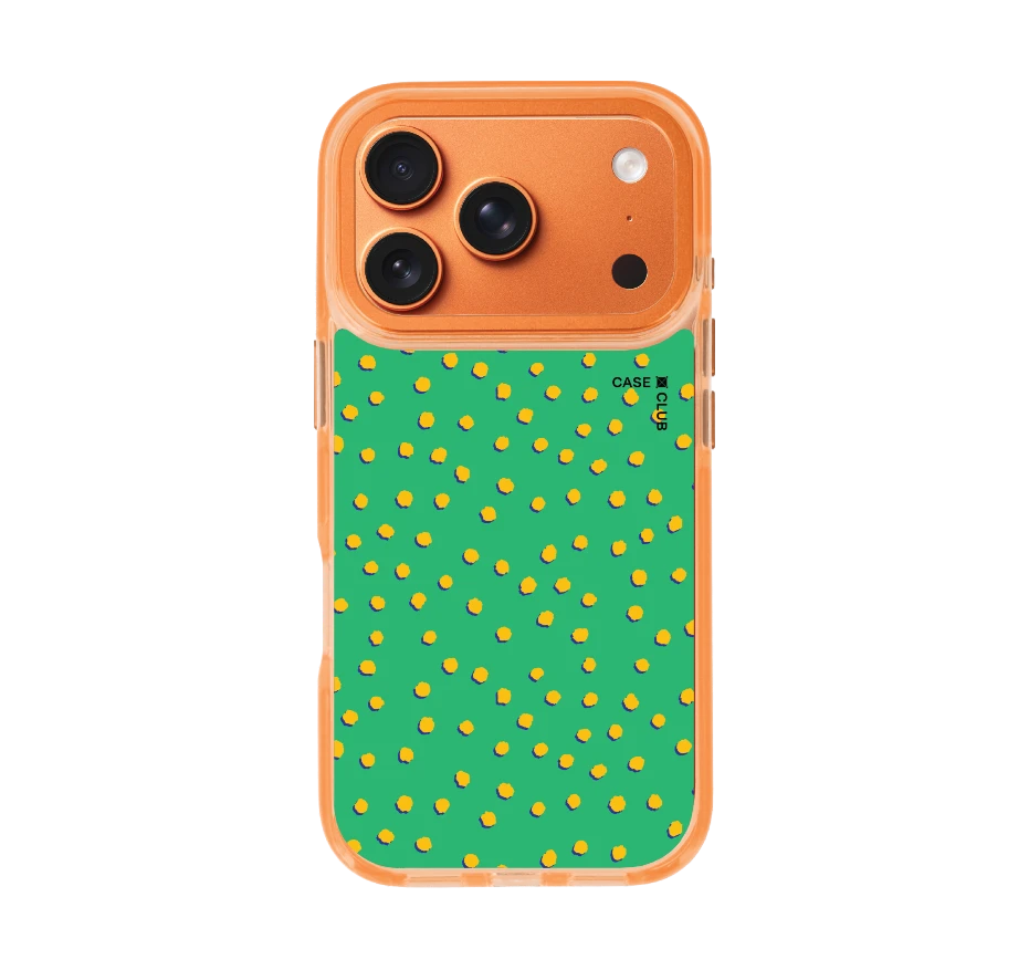 yellow & green brush polka dots