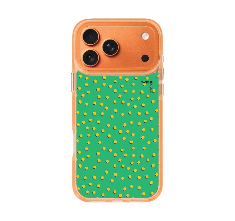 yellow & green brush polka dots