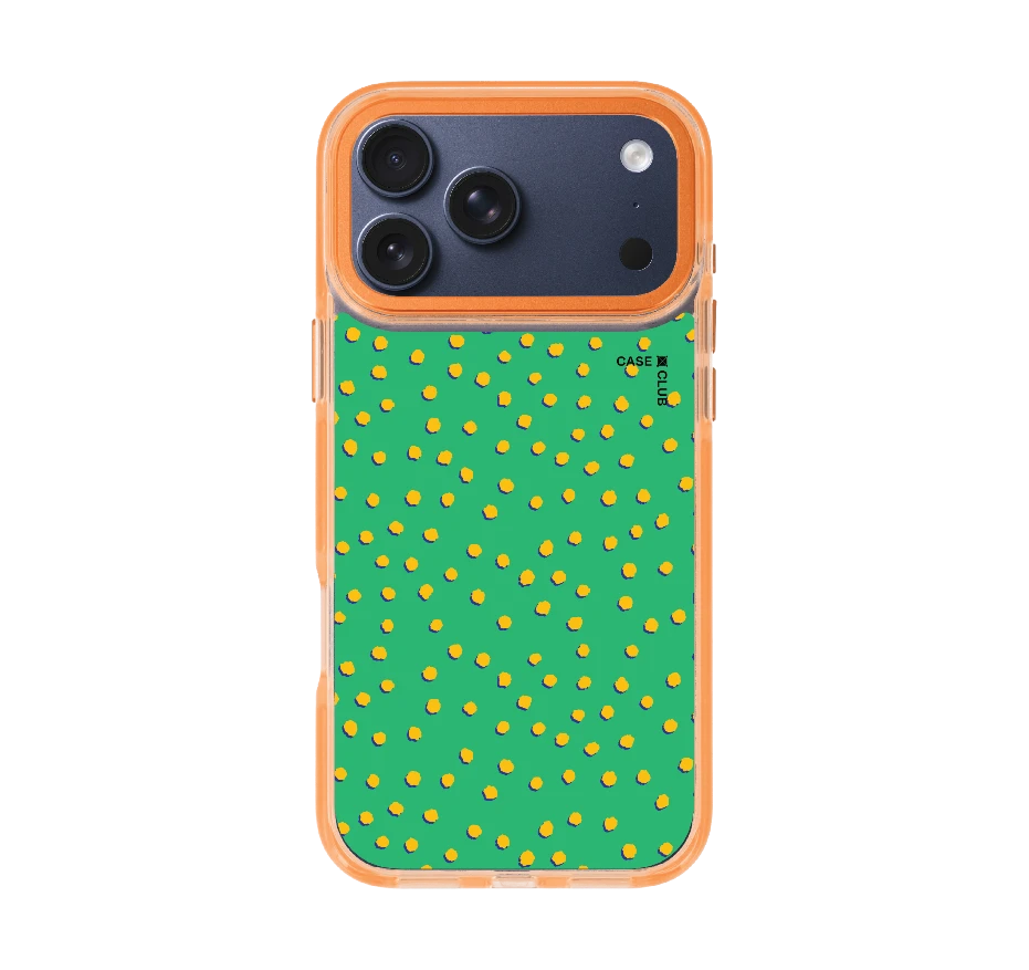 yellow & green brush polka dots