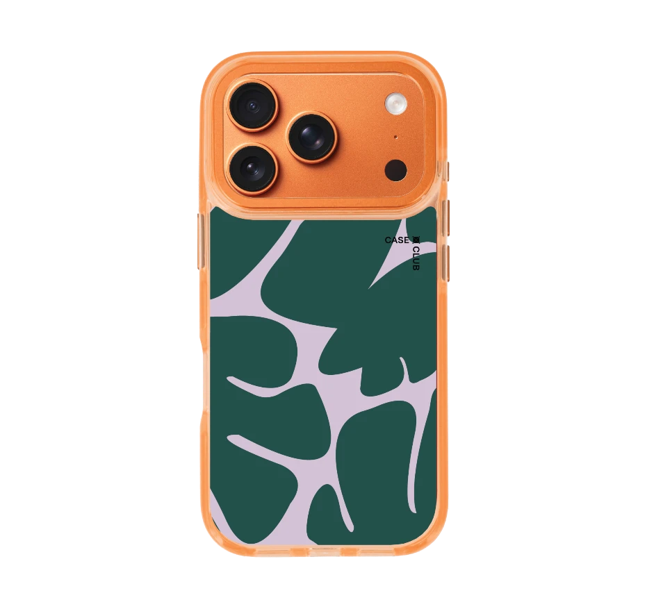 green & pink leaf pattern